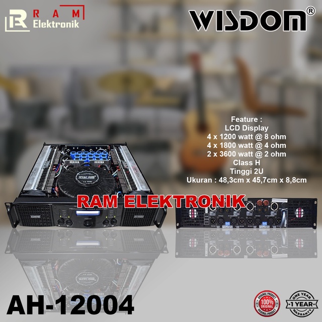 Power Amplifier WISDOM AH12004 / AH-12004 Class H 4 Channel Original