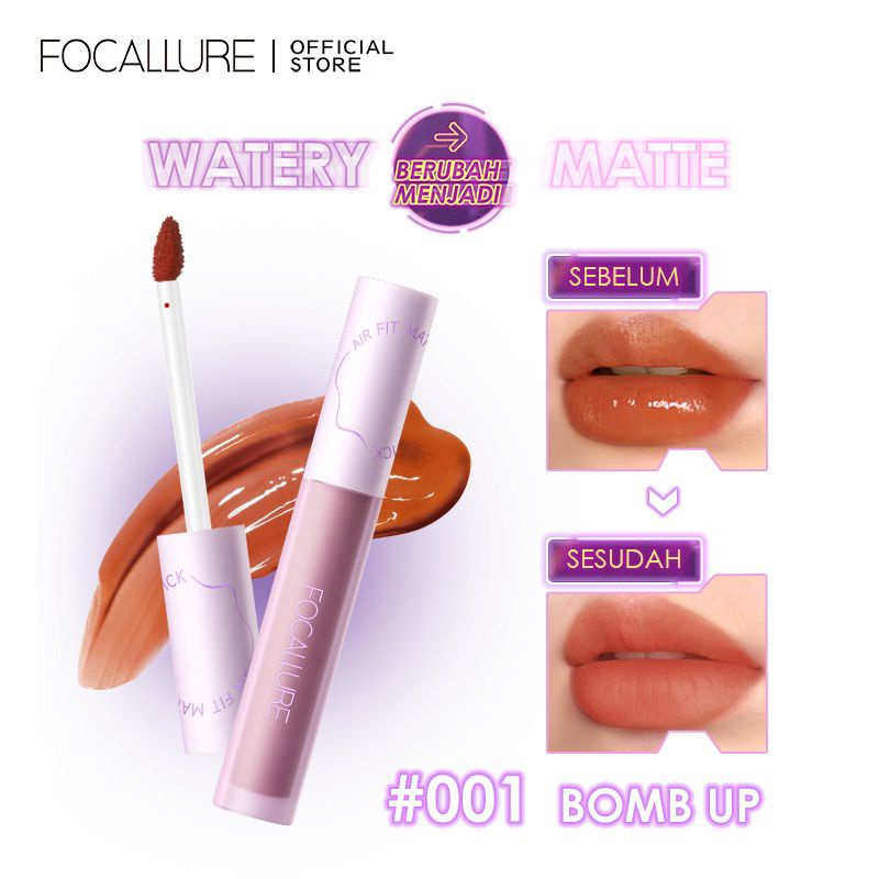 focallure airy matte liptint air fit matte liquid lipstick fa-417 focalure airy lip tint