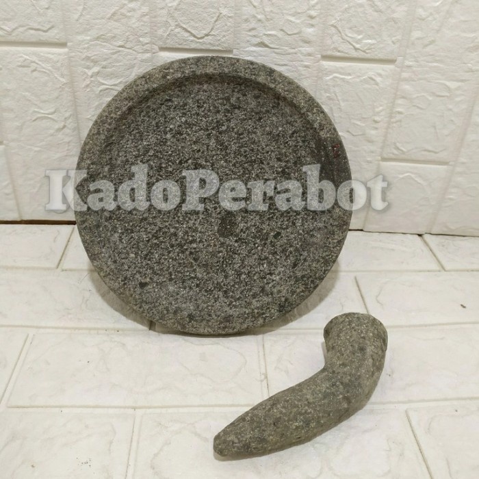 Terlaris Cobek 24Cm - Cobek Batu Bubut Asli - Cobek Batu Kali Asli- Ulekan Batu