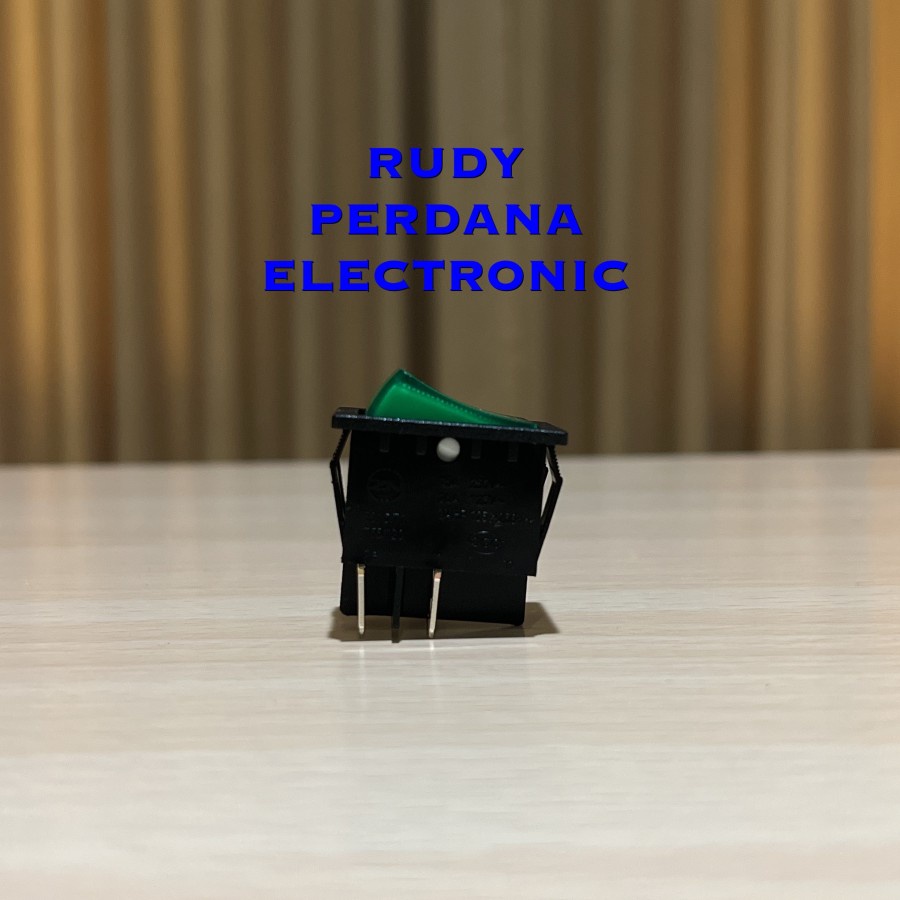 SWITCH ROCKER SAKLAR ON OFF 4 PIN KOTAK ZN 15A 250V 20A 125V LED MERAH KUNING HIJAU - 31MM x 25MM 31x25 MM