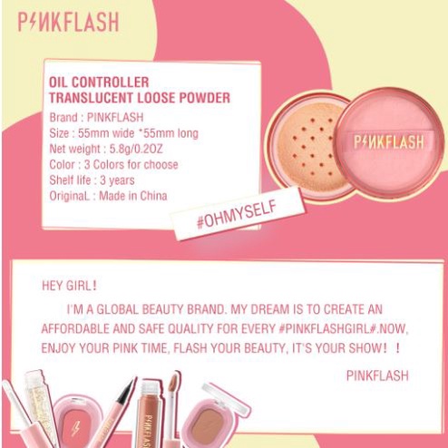PINKFLASH Bedak Tabur Translucent Oil Controller Loose Powder Tahan Lama