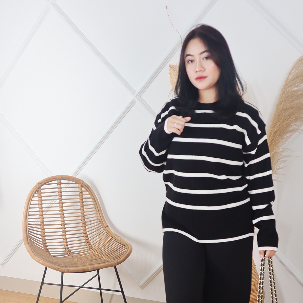 KALILA - MILLEA Sweater Rajut PREMIUM Atasan Wanita | Pakaian Rajut Wanita KOREAN BLOUSE