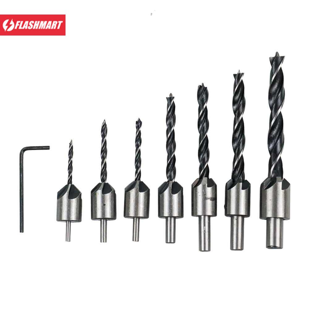 Flashmart Mata Bor Drill Bit Countersink HSS 3-10mm 7 PCS - QST-K13