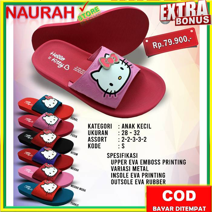 SANDAL HELLO KITTY SELOP ANDO HK 301 SIZE 28 - 32