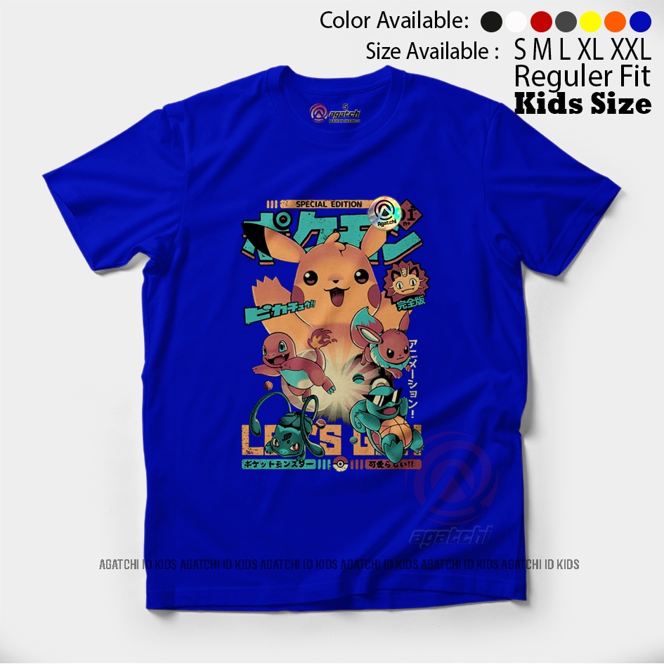 Baju Kaos Atasan Anak Laki - Laki Agatchi Motif Pikachu - Spesial Edition