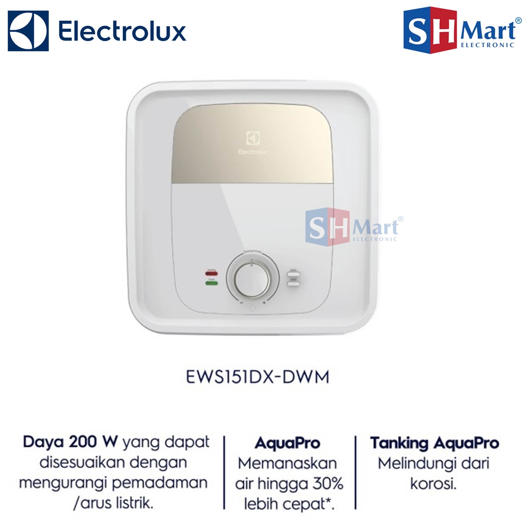 WATER HEATER ELECTROLUX 15 LITER EWS151DX-DWM STORAGE AQUAPRO (MEDAN)