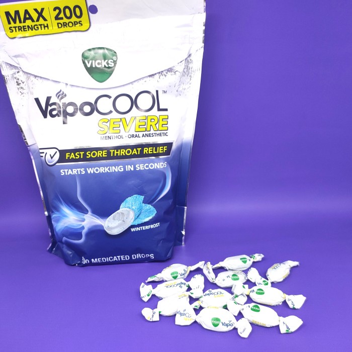 Vicks Vapo Cool Severe Winterfrost Cepat meredakan sakit tenggorokan