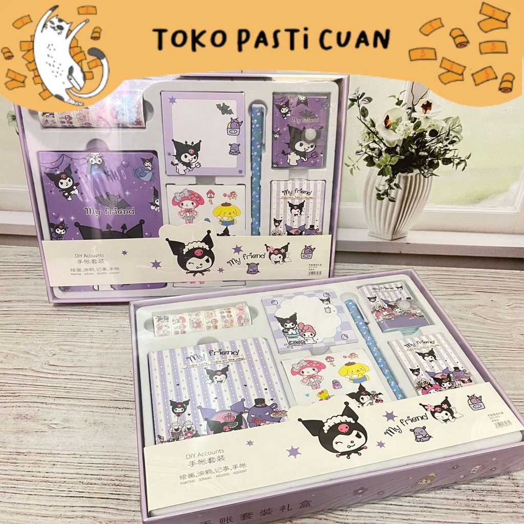 

PAKET ALAT TULIS LENGKAP JURNAL 7 IN 1 KARAKTER SANRIO KUROMI TERMURAH / PAKET JURNAL 7 IN 1 INCLUDE BOX CUTE LUCU UNIK BISA COD