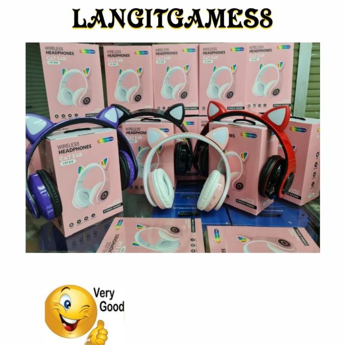 Headset Bluetooth Gaming kuping kucing