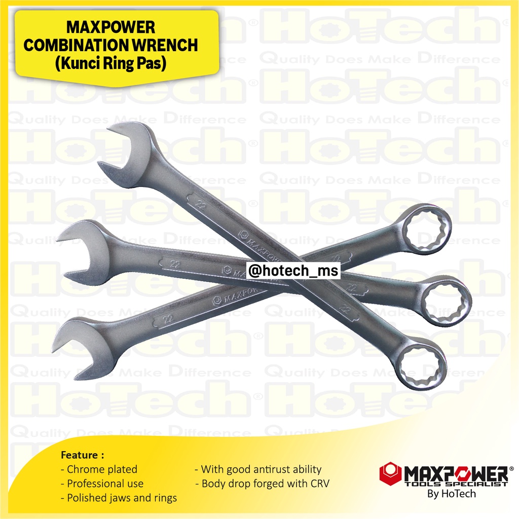 MAXPOWER Combination Wrench | Kunci Ring Pas | Kunci Inggris 6mm-30mm