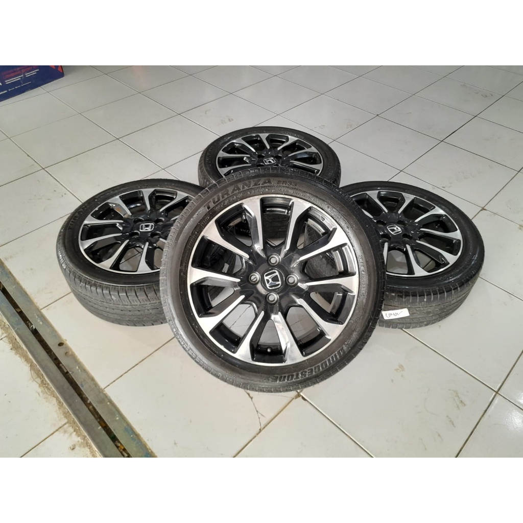 Pelek Original Enkei Standar Mobil Honda Jazz Rs R16 + Ban Bridgestone 195 50 B/P