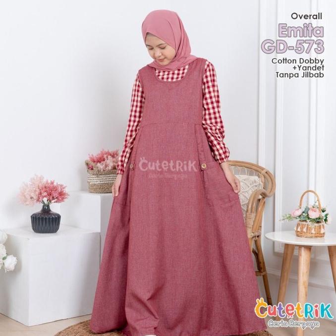 Overall anak / baju muslim anak perempuan / overall emita cutetrik