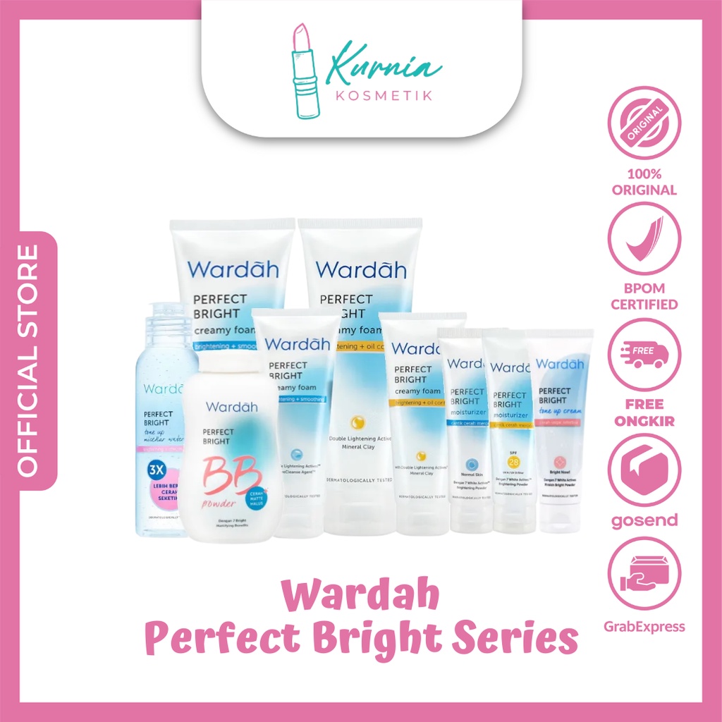 WARDAH PERFECT BRIGHT SERIES | BRIGHTENING PAKET | CREAMY FOAM BRIGHT + OIL CONTROL | COOLING JELLY 
