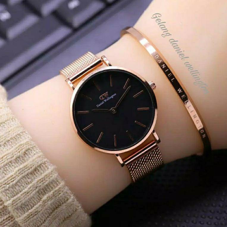 HARGA SPESIAL JAM TANGAN WANITA TERLARIS WD/DW RANTAI PASIR STEINLESS FREE GELANG PREMIUM