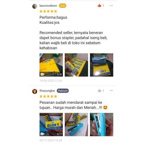 GRATIS MESIN STAPLER! GLORY Staples no 10, jaminan mutu! REFILL ISI STAPLES no 10.