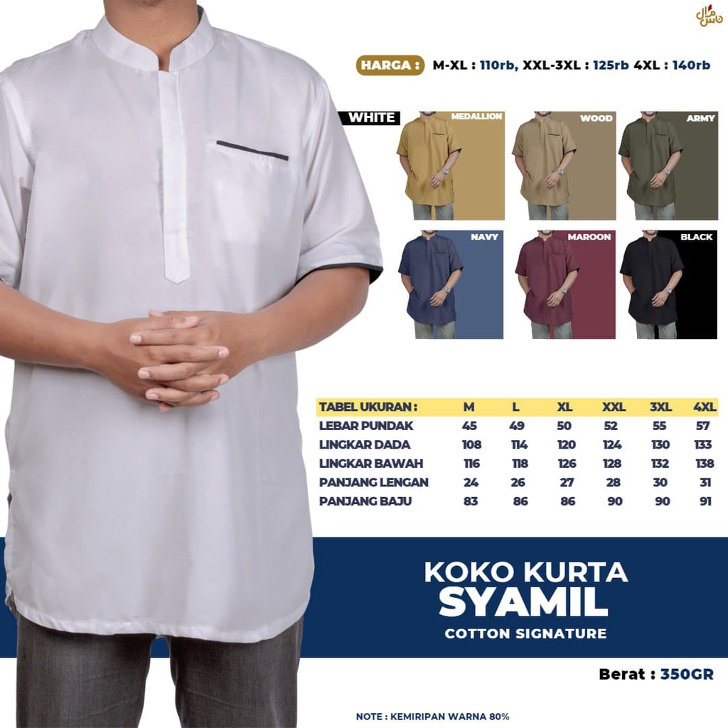 Baju Koko Pria lengan pendek baju kurta Syamil original