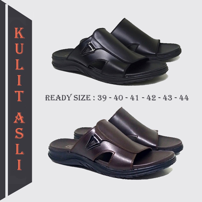 KOLEKSI KULIT ASLI | Sandal Pria Original Big Size 39-44 Sendal Selop Bapak2