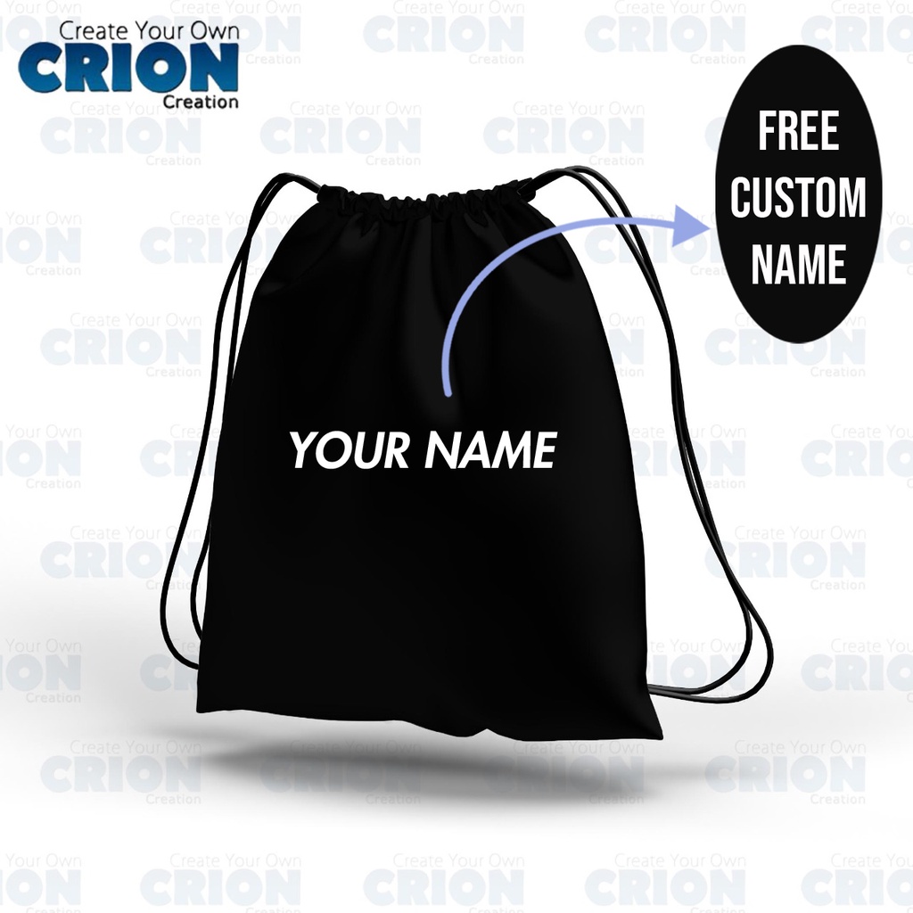 Tas Serut Waterproof - Tas Olahraga / Travel / Backpak Custom Nama - By Crion