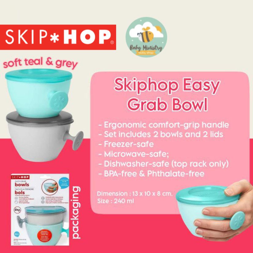 Skip Hop Easy-Grab Bowls / mangkuk bayi / mangkuk handle / peralatan makan bayi / bpa free / skiphop easy grab bowl / mangkok / alat mpasi / alat makan / piring anak