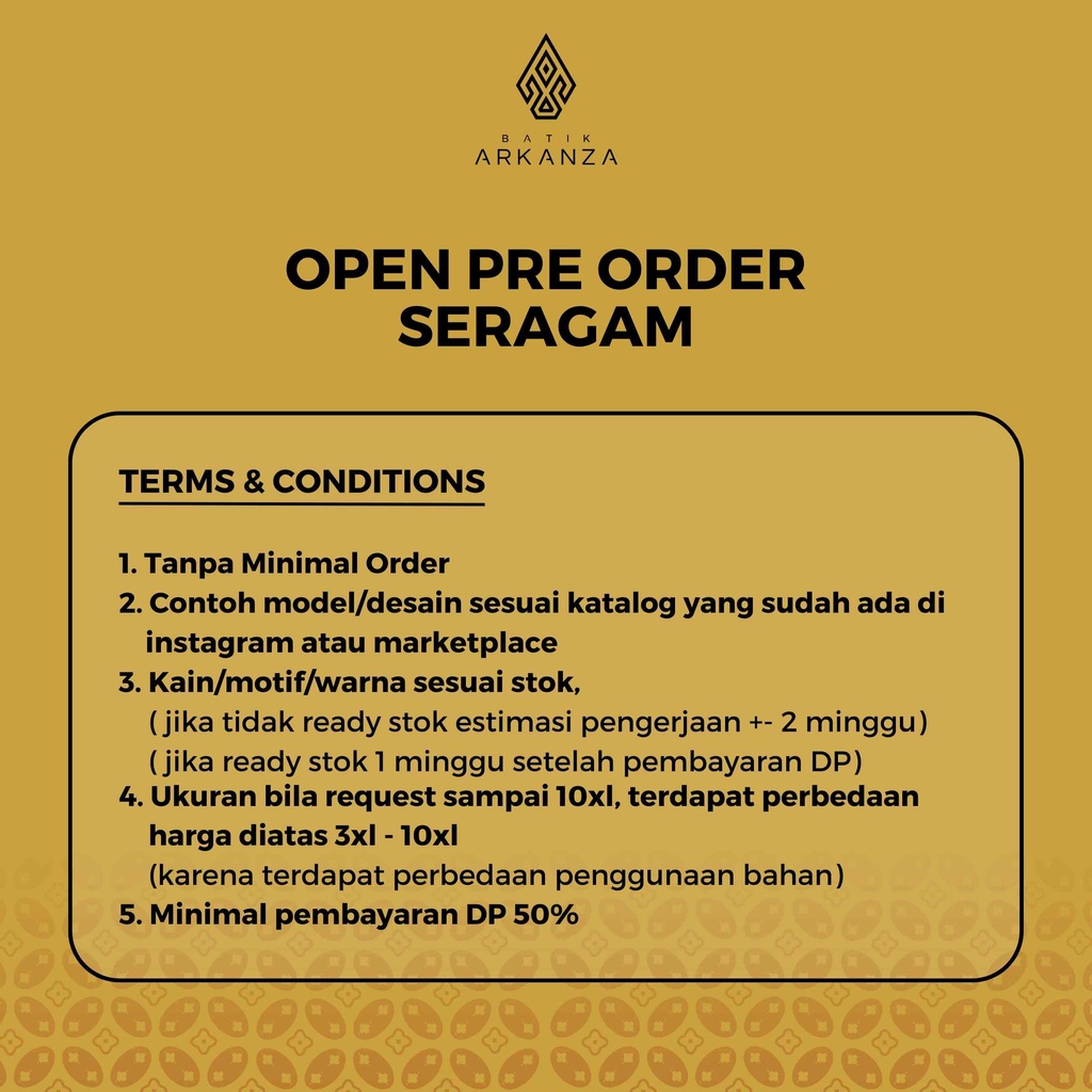 PO big size BATIK ARKANZA Full Furing