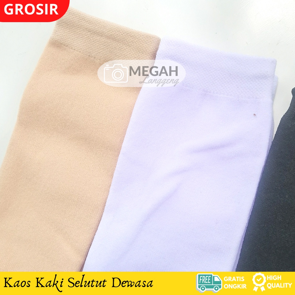 Kaos Kaki Wanita Muslimah Panjang Selutut warna cream putih hitam - kaos kaki wanita Selutut Bahan Tebal Kaos Kaki Panjang Kaos Kaki Wanita Kaos Kaki Polos - kaus kaki panjang selutut/ kaus kaki wanita /kaus kaki muslim - Megah langgeng