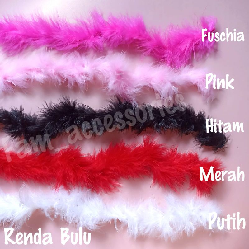 Renda bulu meteran bulu angsa kerajinan tangan