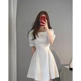 dress mini korea/dress putih/dress korea