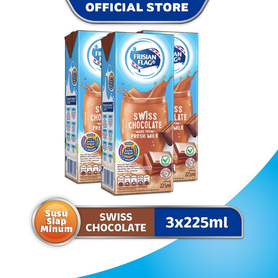 

【MEGA SALE】 Frisian Flag UHT Swiss Chocolate 3 x 225 mL