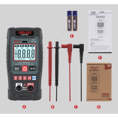 Delixi Universal Meter Multimeter Mini Multi-Fungsi Presisi Tinggi Pengukur Tukang Listrik Smart Ammeter NCV Measurement