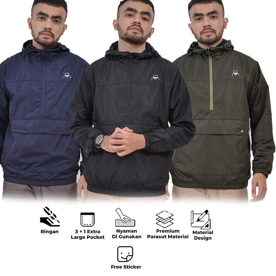 ❀ BREY Jaket Pria Cagoule Parasut Maze Jacket ♟