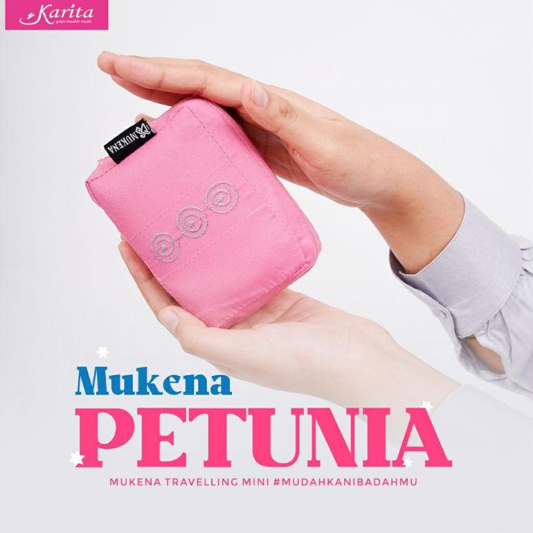 PALING DICARI Karita - Petunia Terusan Mukena Travel Dewasa Rekor Muri Terkecil