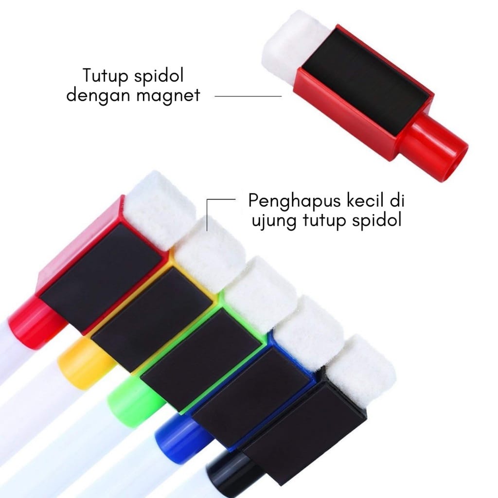 SNH8 - 1 Set Isi 8 Spidol Magnetik Mini Warna Warni Magnetic Marker