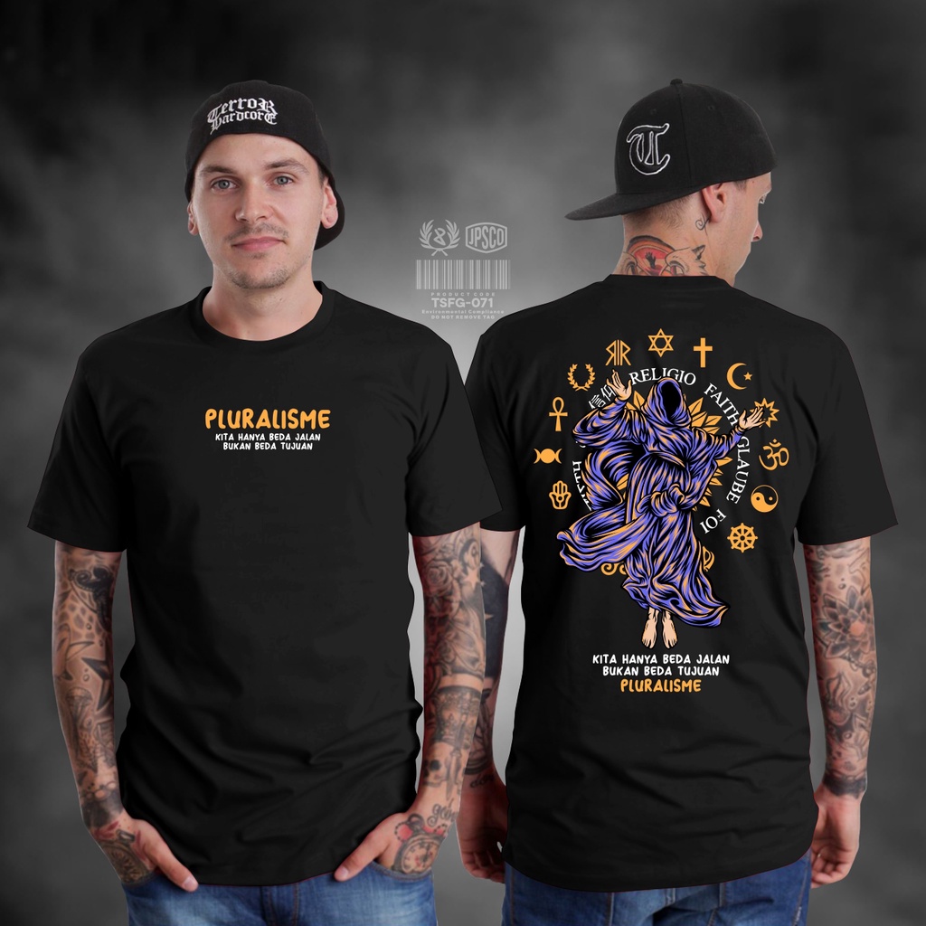 Baju Atasan Kaos Distro Pria Lengan Pendek Terbaru Keren 2022 Pluralisme Gusdur Baphomet