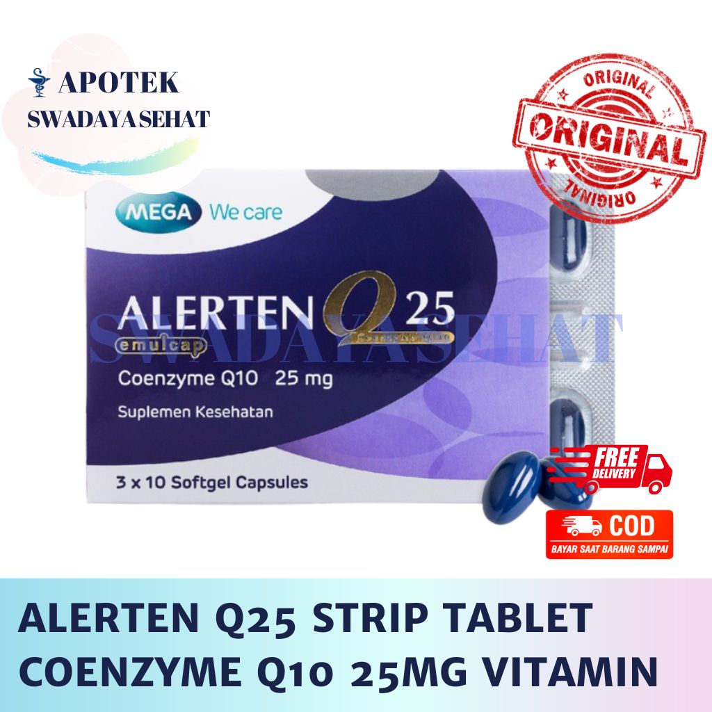 ALLERTEN Q25 Strip Tablet - Coenzym Q10 25Mg Suplemen Antioksidan Kesehatan Mega We Care Alerten