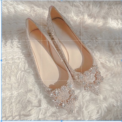 （COD）reservation[Pengiriman Dalam Waktu 48 Jam] Sepatu Pernikahan Wanita Bawahan Datar 2021 Baru Kri