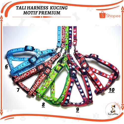 tali harness kucing model Y motif premium / tali body harness kucing / harnes kucing / harnes anjing