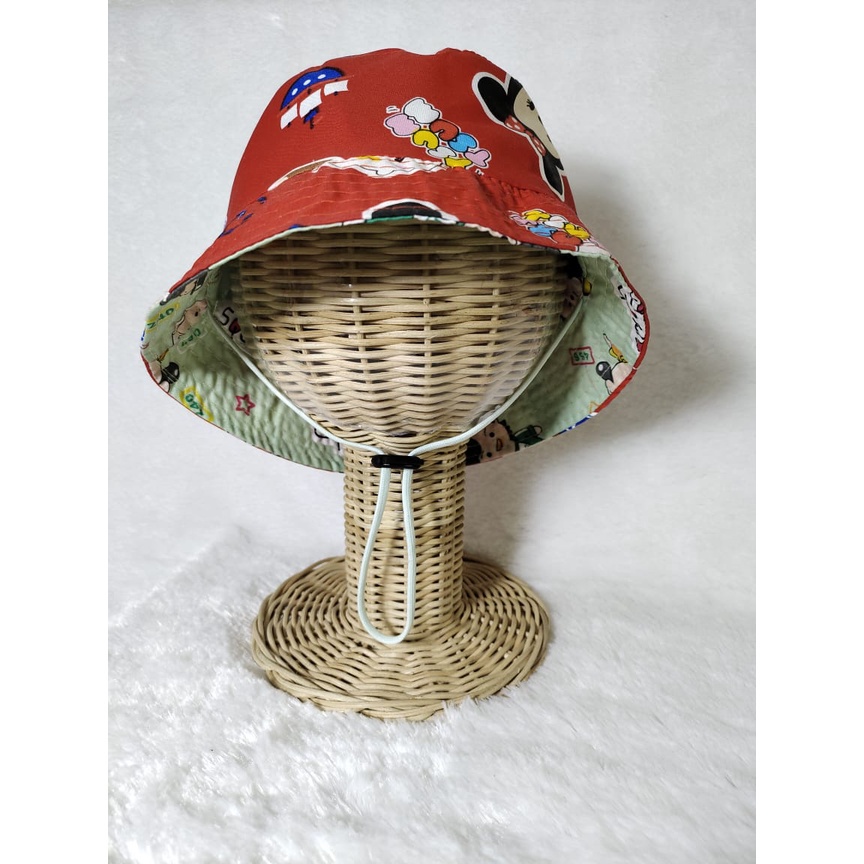 TOPI ANAK PEREMPUAN LAKI MOTIF BOLAK BALIK / MOTIF 2 SISI TOPI BUCKET HAT NC