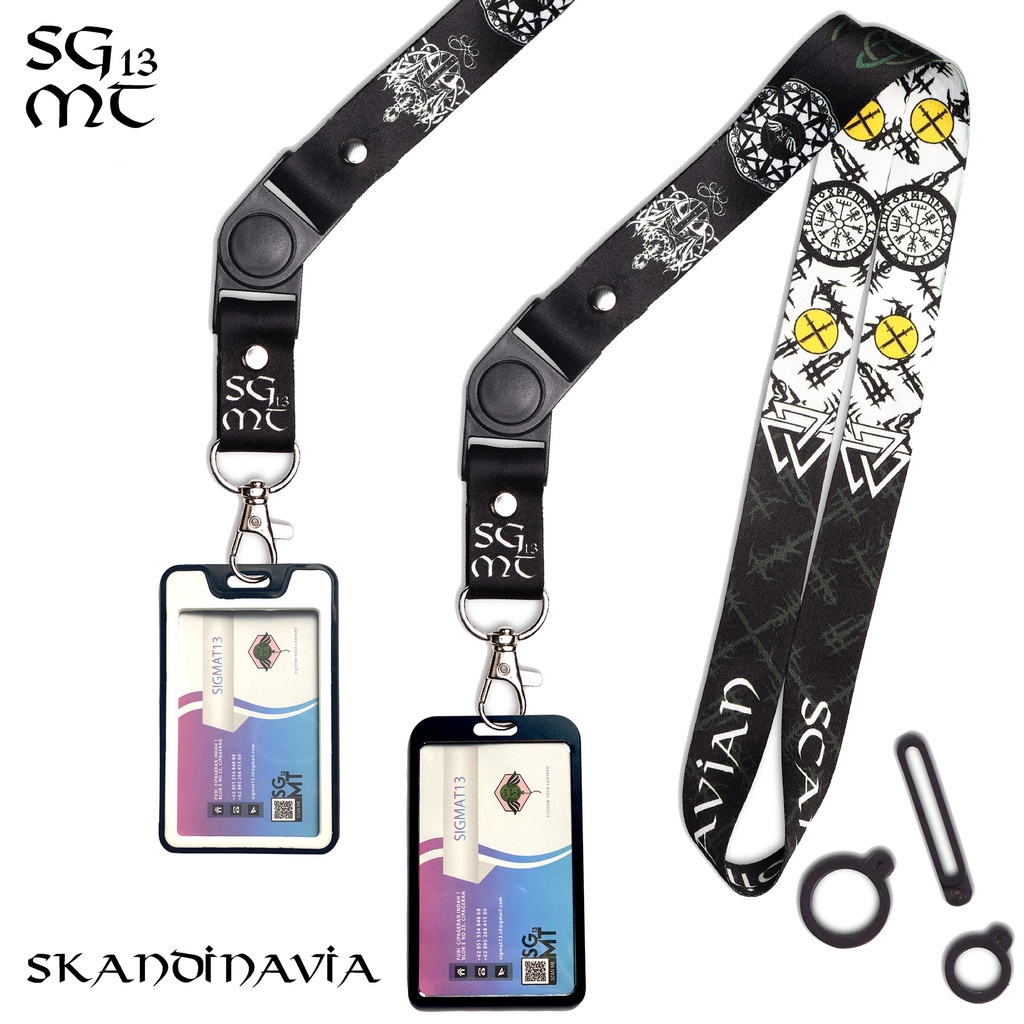 Lanyard id card holder name tag Hp Lanyard full printing SCANDINAVIAN 3 pcs Oring