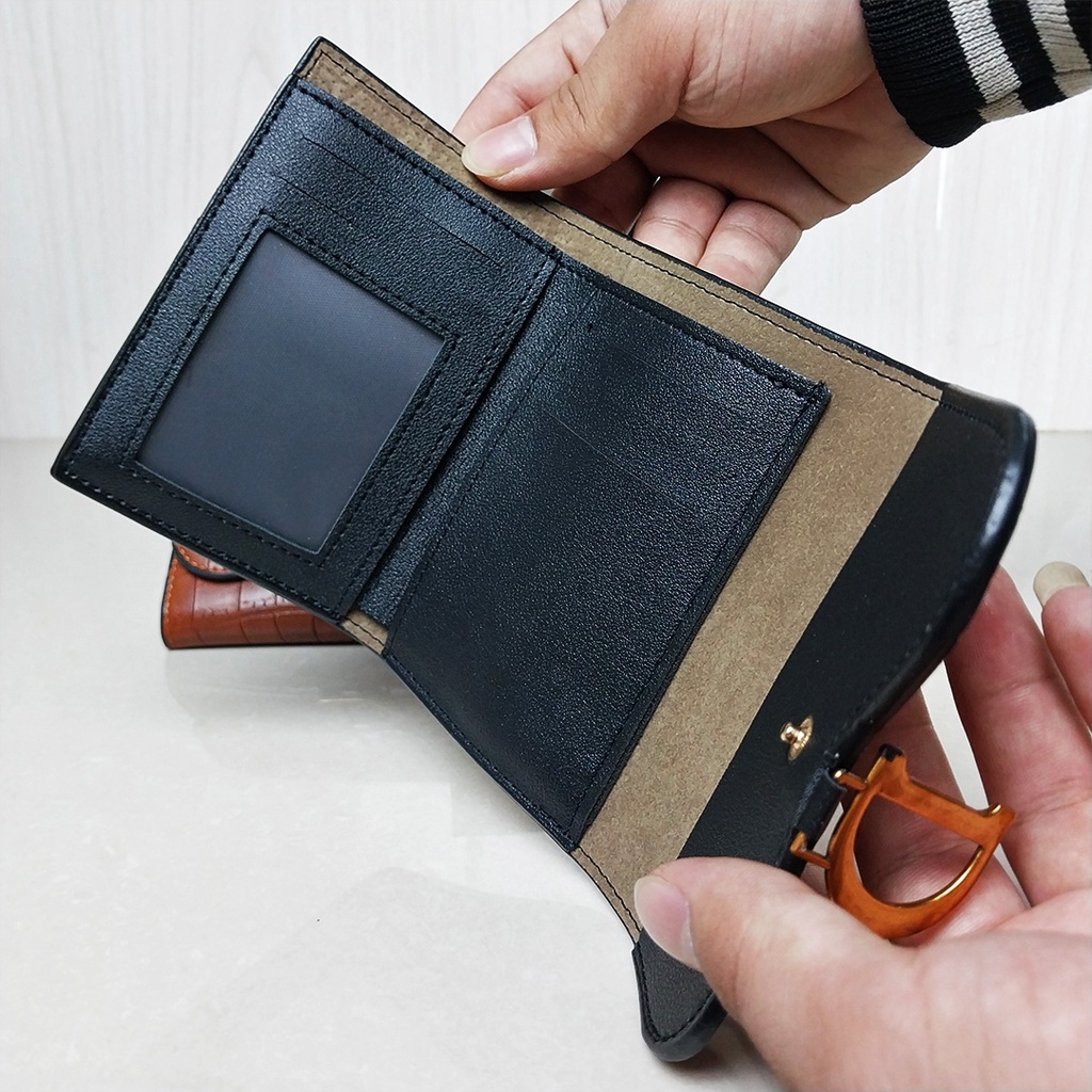 Dompet Wanita Lipat Croco Kulit PU Import Korea Premium Croco Wallet Azgalery D63