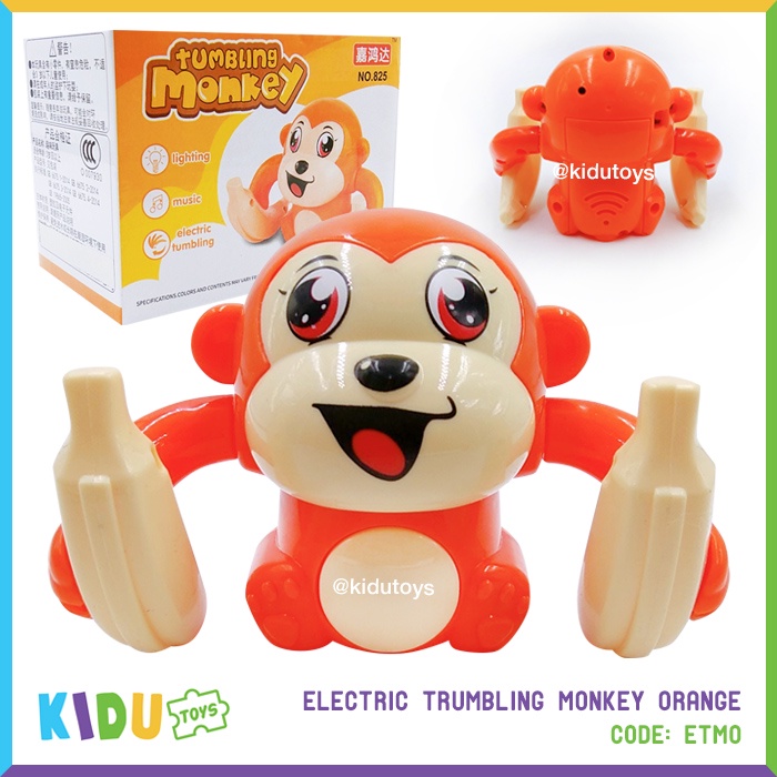 Mainan Anak Robot Banana Monkey Electric Tumbling Monkey Kidu Toys