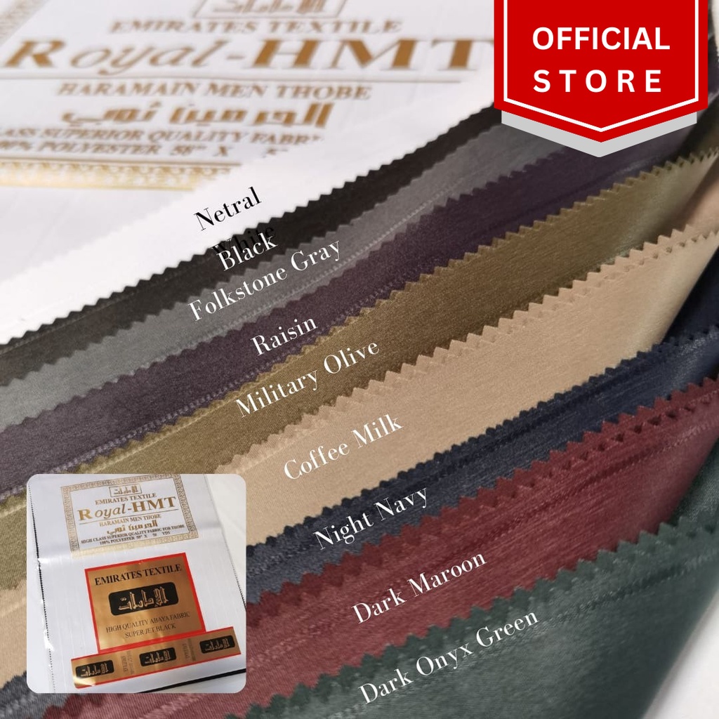 50CM IMPOR ROYAL HMT SALUR (HARAMAIN MEN THOBE) WARNA LENGKAP BAHAN GAMIS THOBE PRIA ARAB BY EMIRATE