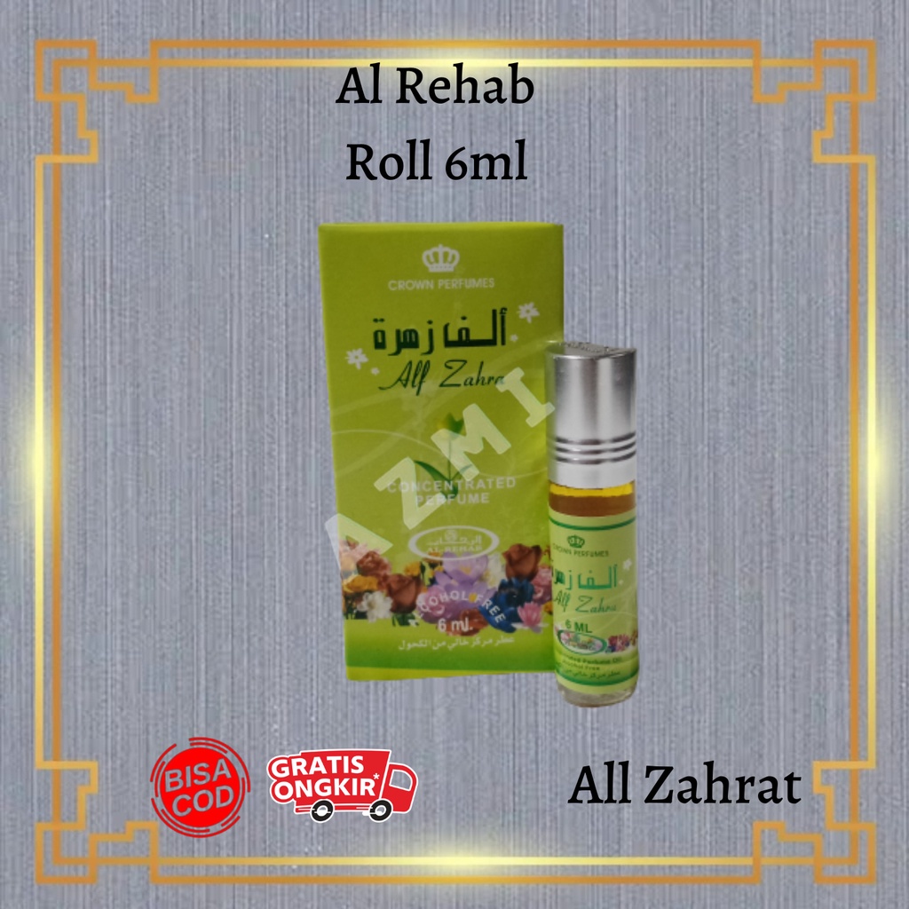 Parfum AL Rehab Alf Zahra ROLL 6ML Original Asli Saudi Arabia