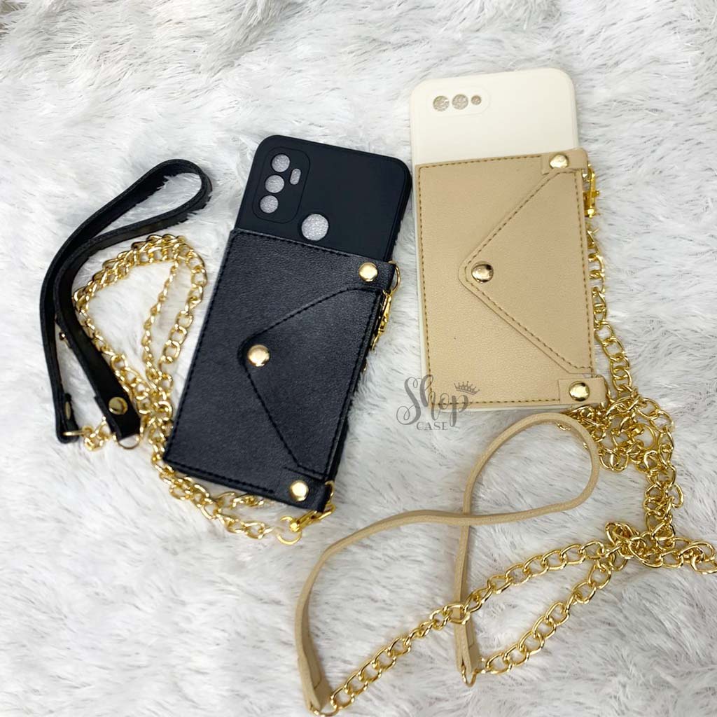 Case dompet + Tali sling rantai Infinix Smart 6 Smart 4 Smart 5 Hot 9 Hot 9 Play Hot 10 Hot 10 Play 