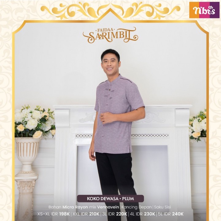 Baju Koko Couple Sarimbit Keluarga 2023 Nibras FAIDA PLUM BMA