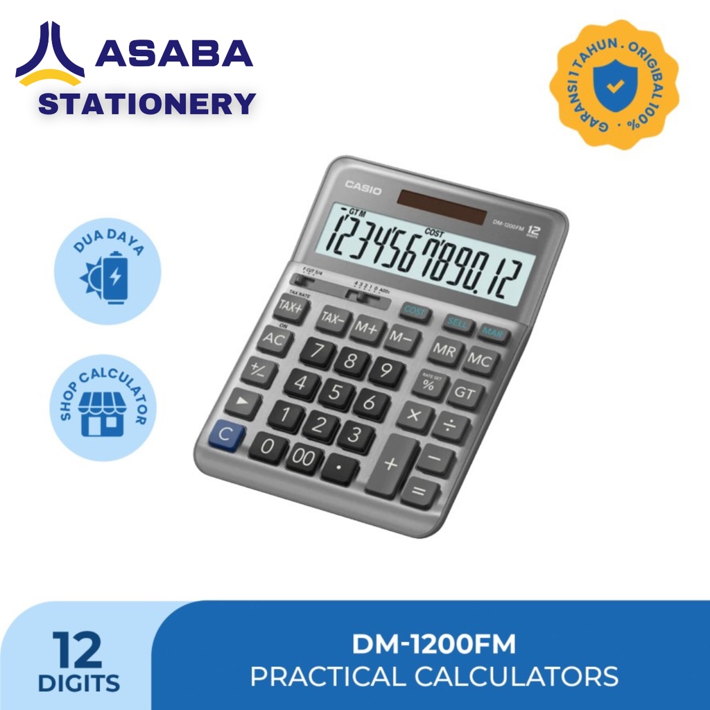 

Asaba Stationery - Kalkulator Kantor CASIO DM-1200FM 12 Digit