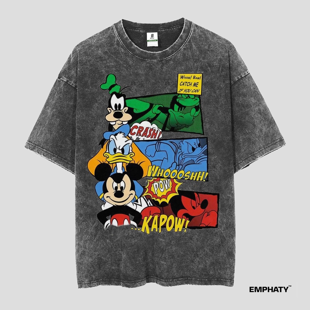 Kaos Washed Disney Vintage T shirt Oversize Washing