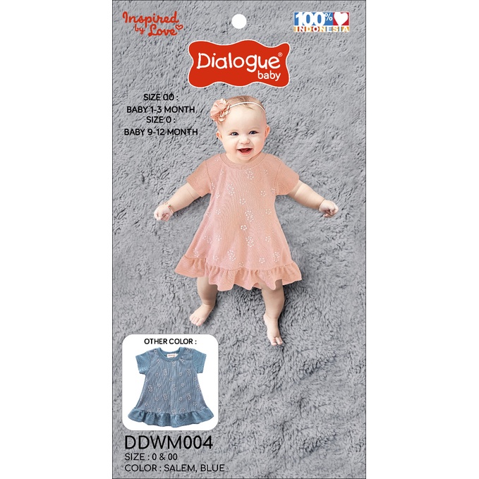 Dialogue Baby Dress Waffle Mix DDWM Untuk Anak Perempuan 0-12 Bulan | Dress Bayi