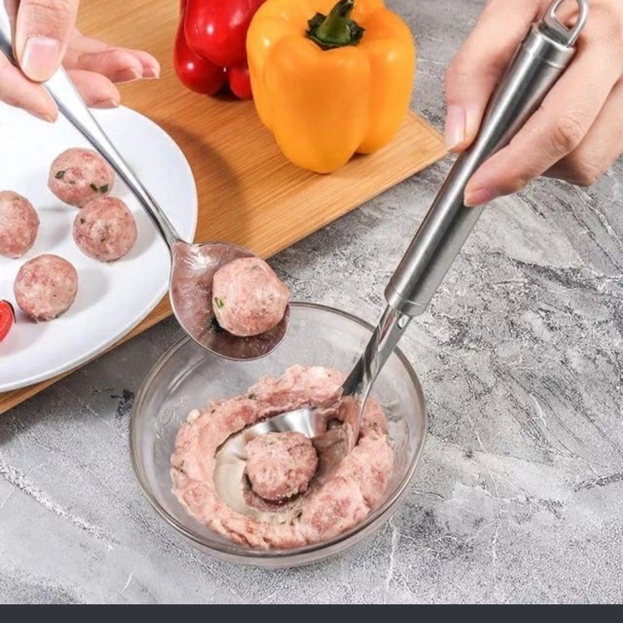 (CLASHOP)Sendok Bakso Bahan Stainless Steel / Alat Cetak Bakso Meatball