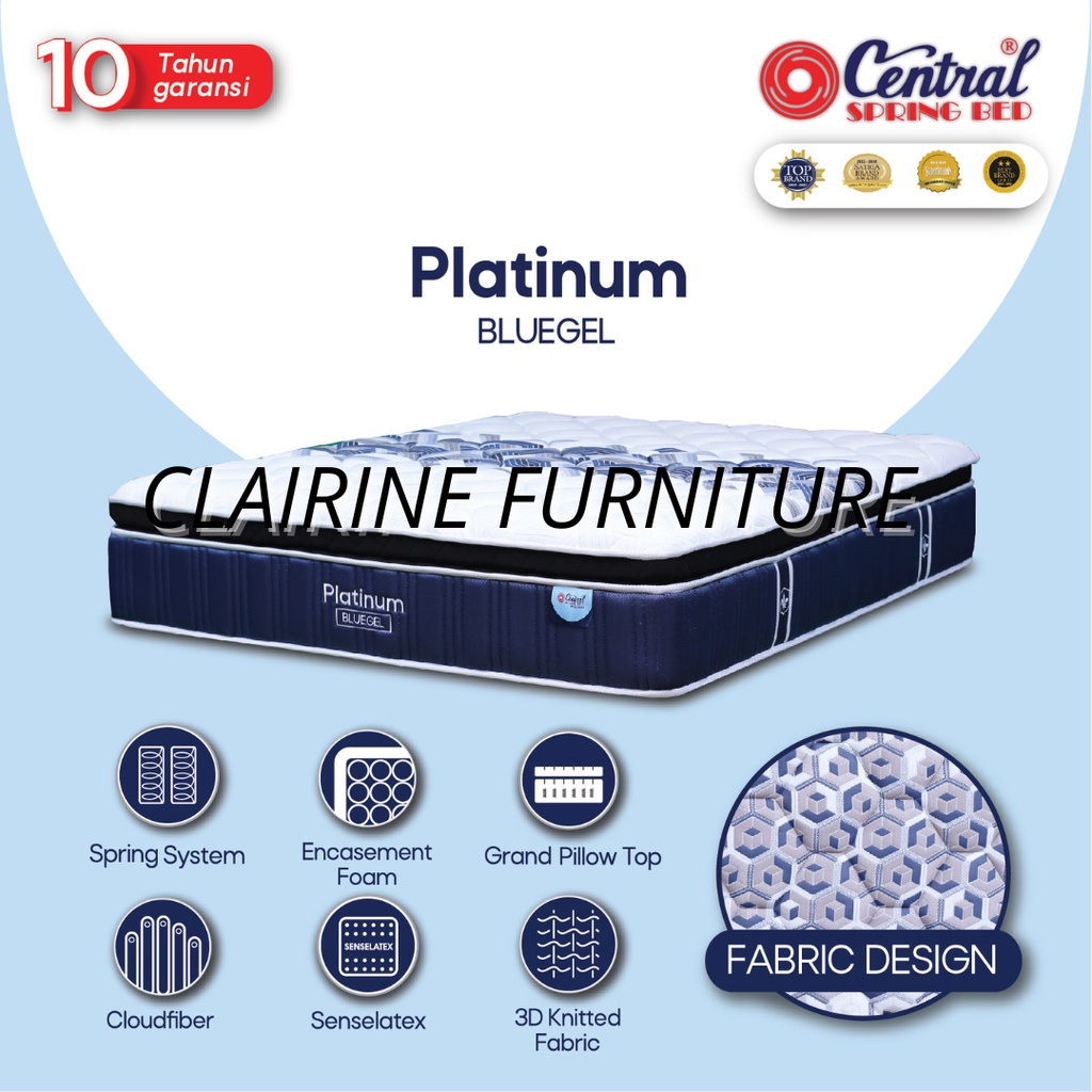 Kasur Central Springbed Platinum -Hanya Kasur- 100x200 cm