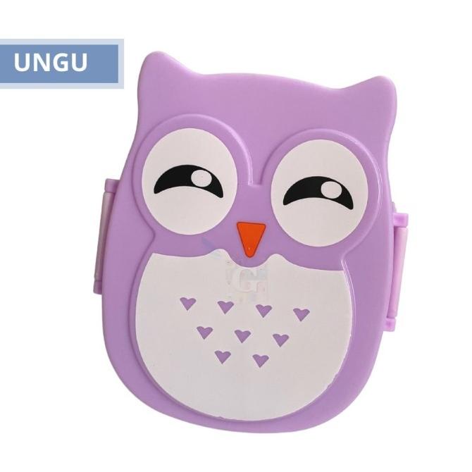 Lunchbox / Kotak Makan Plastik Sekat 2 Fukuro Owl